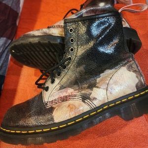 Rare limited edition new order roses doc marten combat UNISEX boots EUC
